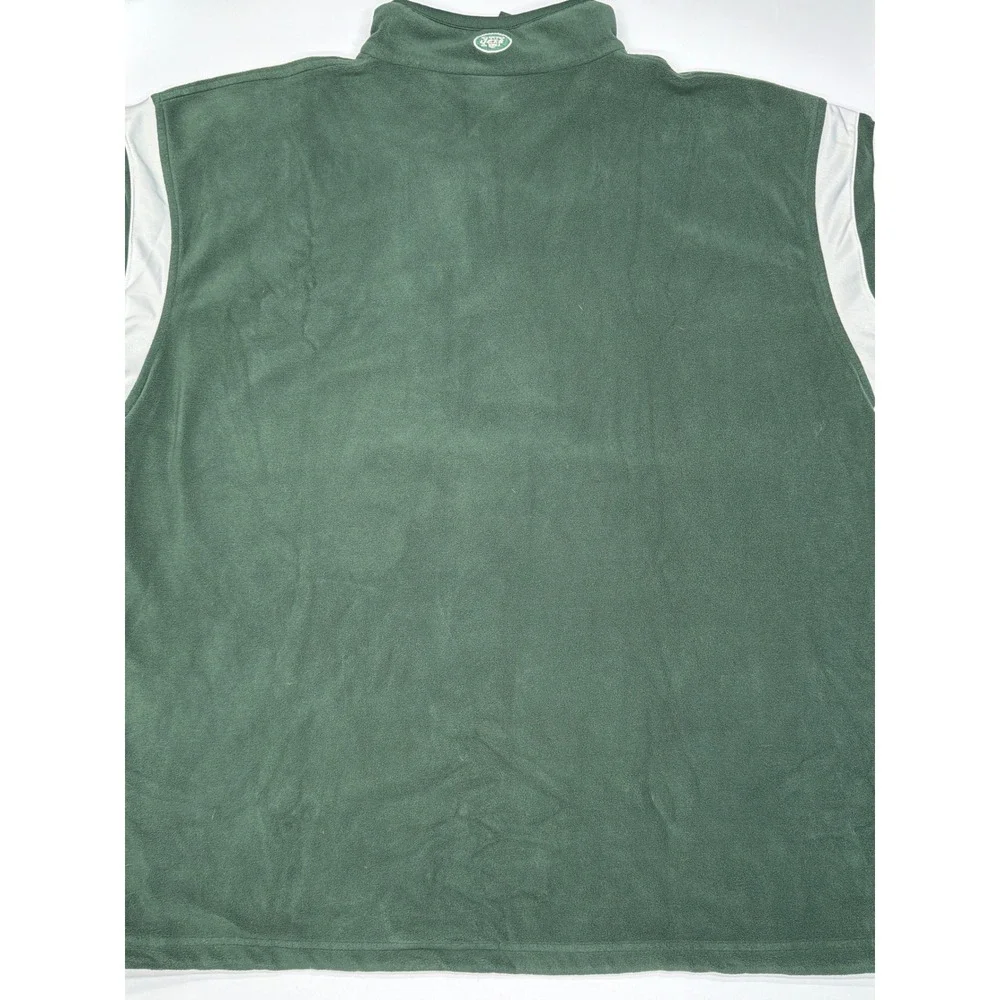 NFL New York Jets Fleece Quarter Zip Pullover Men's 2XL Green‎ White